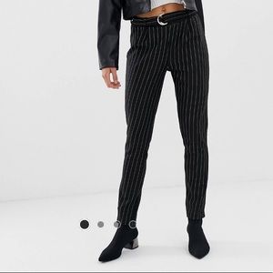 Pieces Stripe Pant with D-Ring Belt